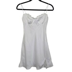 Princess Polly Snowbird Mini Dress White NWT US 4 Satin Lace Trim Slip